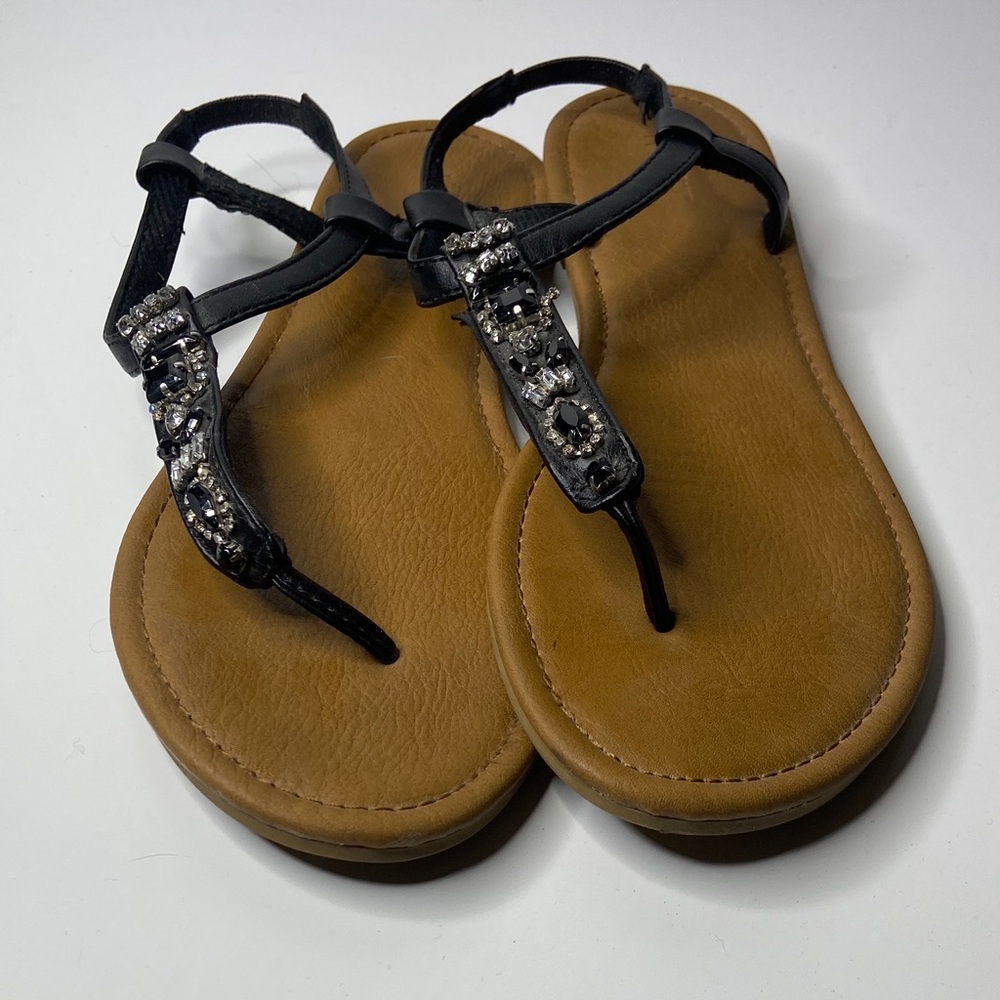 Mixit Black and Brown Embellished Sandals
